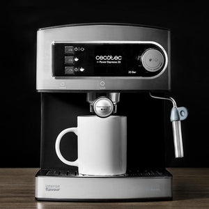 Cafetera Cecotec Power Espresso 20 – frontal con portafiltros doble